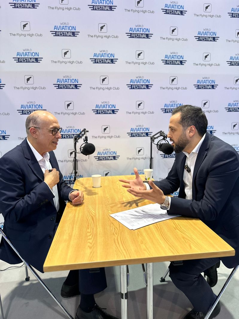 Recording in the co-branded studio at World Aviation Festival
