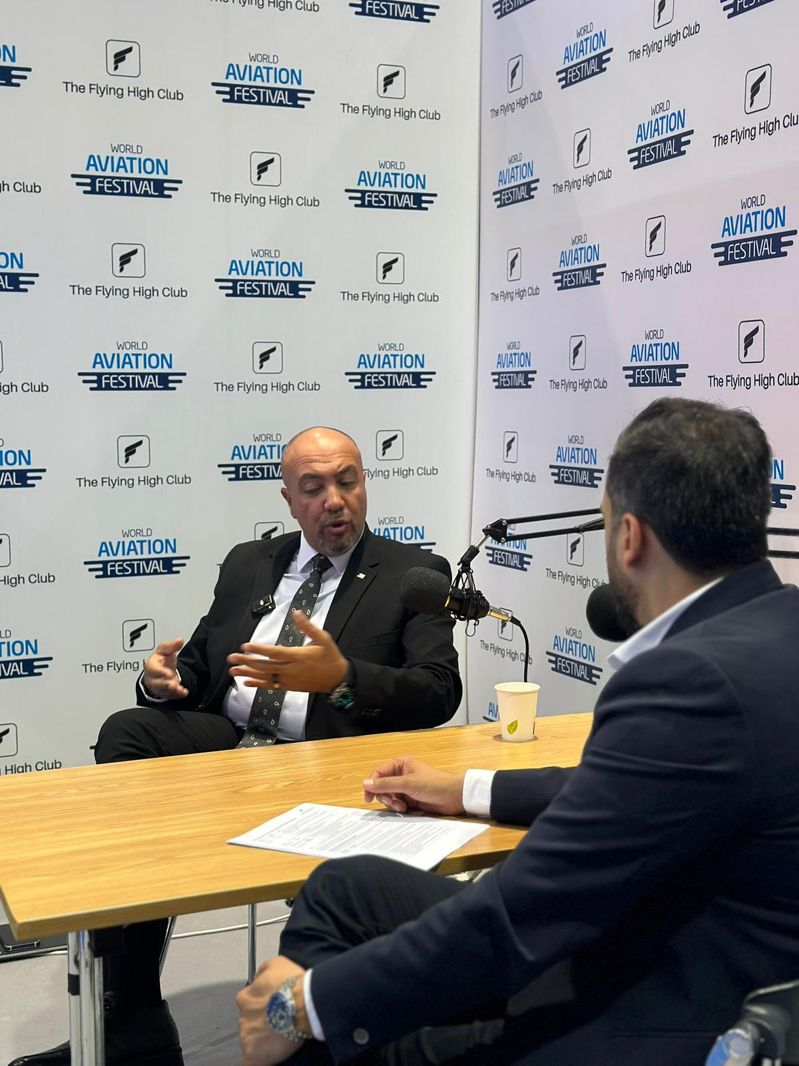 Recording in the co-branded studio at World Aviation Festival